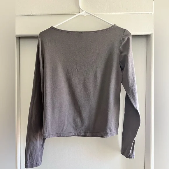 SKIMS Women's Round Neck Long Sleeve T Shirt Grey/purple Size L - Picture 2 of 5